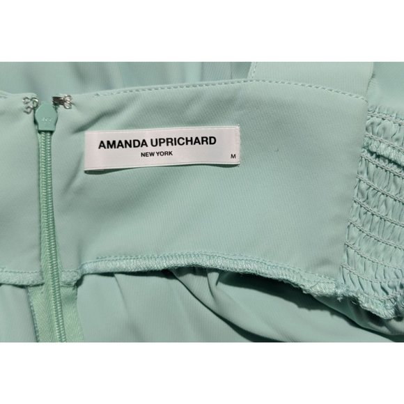 Amanda Uprichard empire waist ruffled maxi sleeveless seafoam dress sz M - Picture 9 of 10